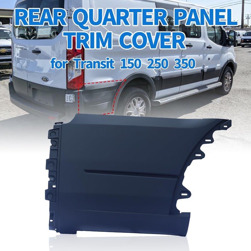 Spwrney Rear Lower Quarter Panel Trim Molding Cover Compatible with Transit 150 250 350 2015 2016 2017 2018 2019 Bumper Cover Extension Accessories, Right Passenger Side, 1PC - Image 3